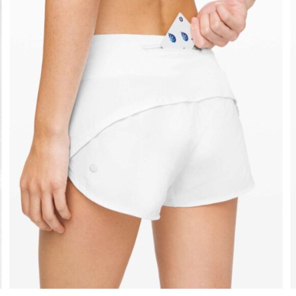 Lululemon Speed Up Short *2.5" White Size 6 Running Pockets Lined EUC - Picture 11 of 11
